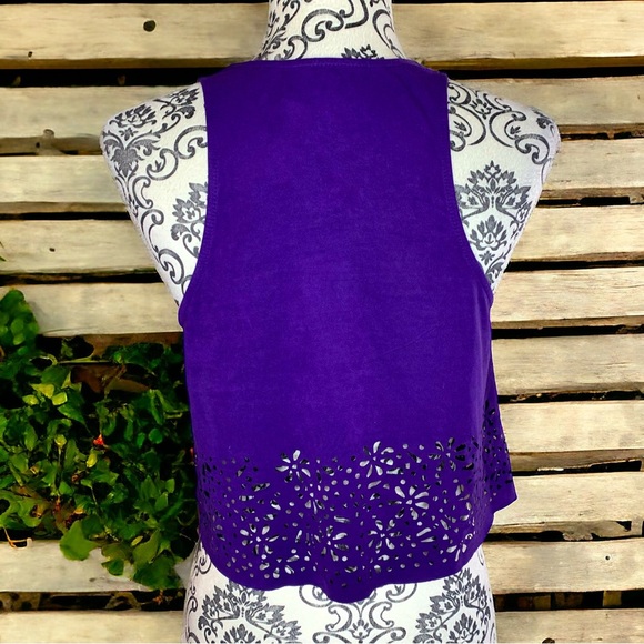 MINKPINK Super soft crop purple tank- XS - Picture 3 of 7